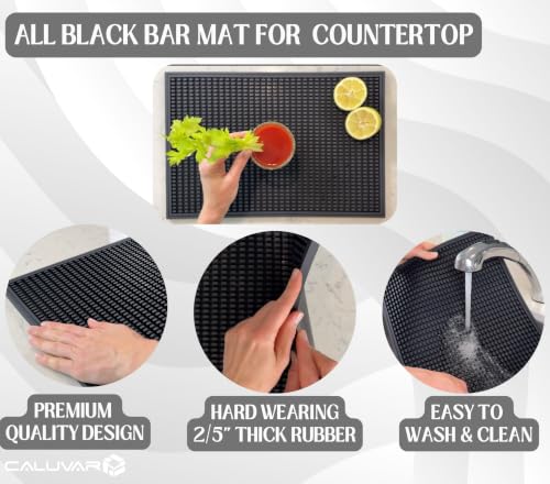Bar Mat All Black 18x12 in Silicone