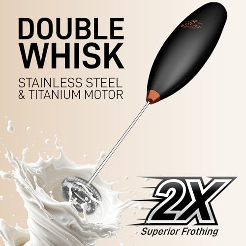 Powerful Milk Frother Wand With Duracell Batteries