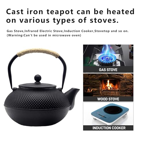 50.7oz Large Cast Iron Teapot for Stove