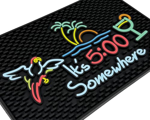 It's 5 00 Somewhere Silicone Tiki Bar Sign Mat 18x12 in