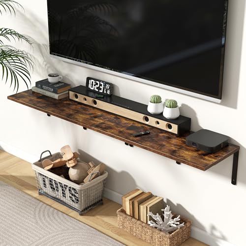 Rustic Brown 12 Inch Deep Floating Shelves Set of 2 (2 Count)
