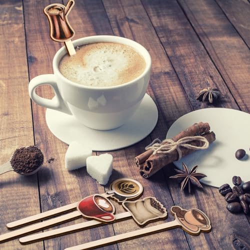 120 PCS Coffee Stirrers Stir Sticks Natural Wooden Stir Sticks Disposable Drink Stirrers for Stirring Hot Chocolate Milkshake Restaurant Home Office