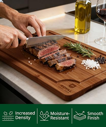 Wooden Cutting Boards for Kitchen Meal Prep & Serving (3 Count)