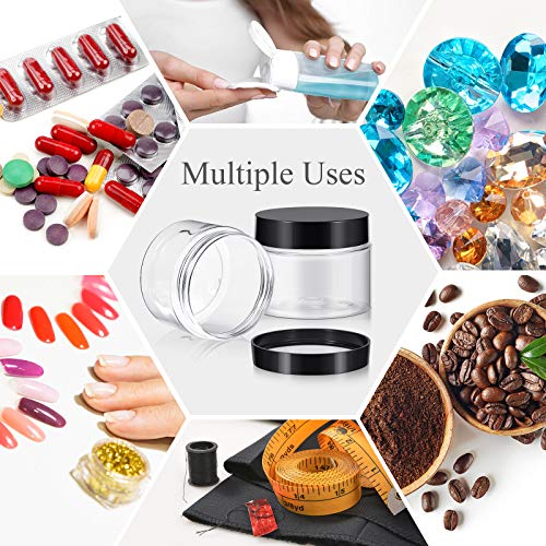 4 Pcs Plastic Jars Wide Mouth with Lids