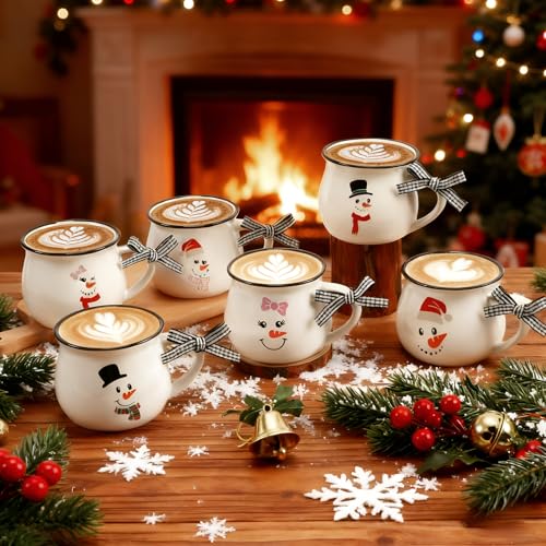 6 Set Christmas Coffee Mug Ceramic 12oz Hot Cocoa Cup (6 Count)