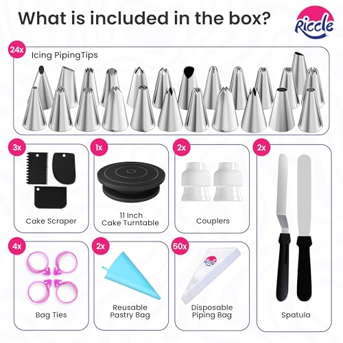 88 pc Cake Decorating Kit & Cake Turntable (88 Count)