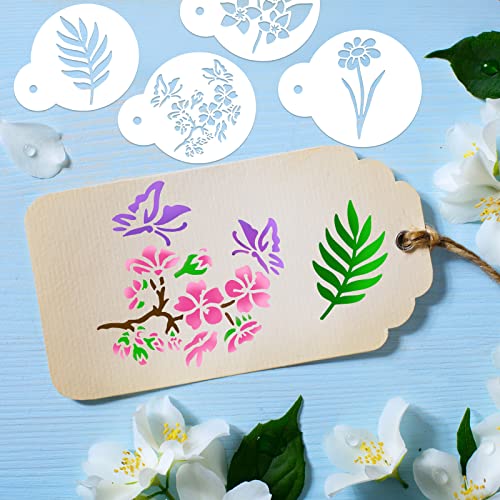 30 Pack Coffee Stencils Reusable Plastic Latte Art Cake (30 Count)
