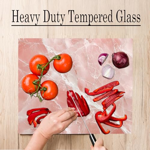 White Pink Rose Quartz Agate Marble Kitchen Glass Cutting Board Ocean Decorative Gift Marbled Granite Stone Rock Gift For Her Mom Wife