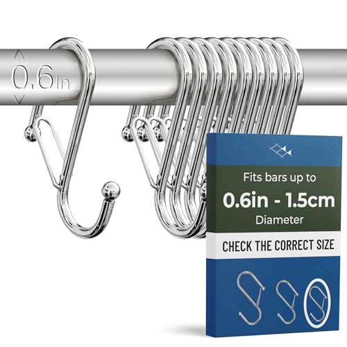 10 Pack Metal S Hooks for Hanging (10 Count)