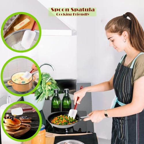 Kitchy Silicone Rubber Spatula and Spoon Set (3 Count)