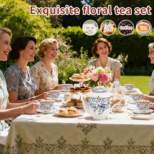 Country Roses Porcelain Tea Set