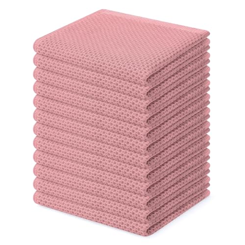 100% Cotton Waffle Weave Kitchen Dish Cloths 12 (12 Count)