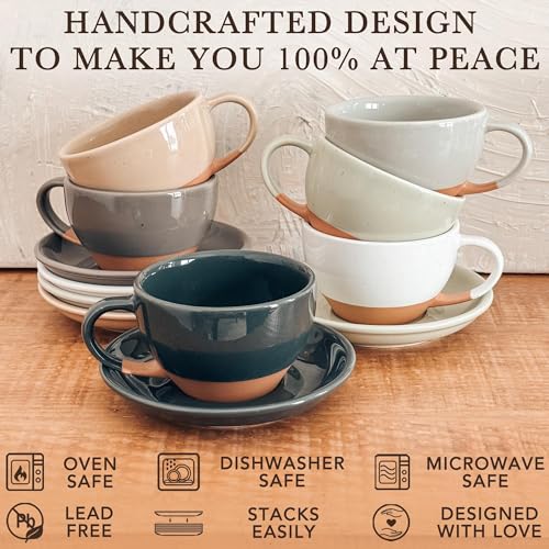 Mora Ceramic Latte Art Mug With Saucer