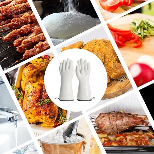 BBQ Gloves for Food Contact Grilling Gloves White (2 Count)