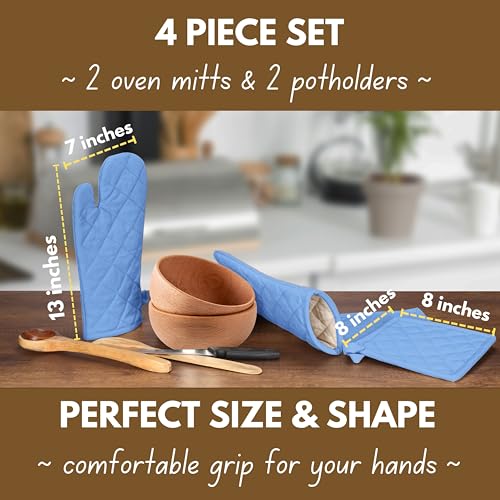Pot Holders and Oven Mitts Sets for Kitchen Heat Resistant