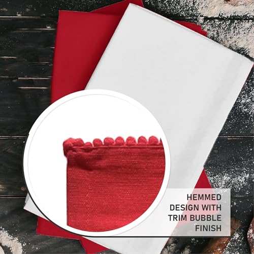 Kitchen Towels Cotton Solid Dish Cloths Kitchen Hand Towel Reusuable Dish Towel for Cleaning Tea Towels Set with Hanging Loop (6 Count)
