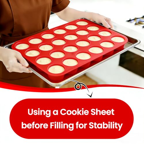 Silicone Mini Muffin Pan 3 Pack 24 Cups Nonstick Mini Cupcake Pan for Baking Muffins Cupcakes Egg Bites Fat Bombs (3 Count)