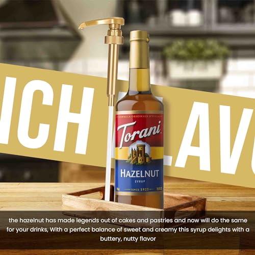 Jimoco® Syrup Pump Dispenser + Torani® Hazelnut Syrup (25.4 Fl Oz)