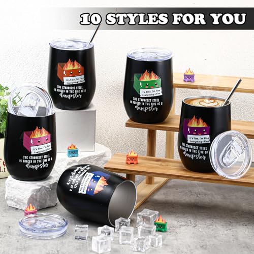 20 Pcs Coworker Gift Dumpster Fire Tumbler with Straw Lid (20 Count)
