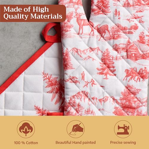 100% Cotton Oven Mitt & Pot Holder Set (2 Count)