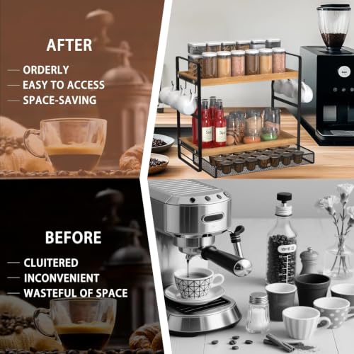Coffee Station Organizer with Pod Holder and Drawer