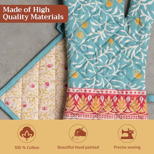100% Cotton Oven Mitt & Pot Holder Set (2 Count)