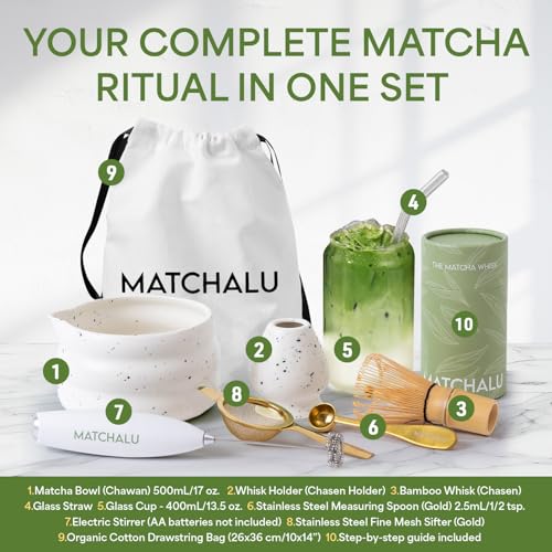 Matcha Whisk Set With Ceramic Matcha Bowl