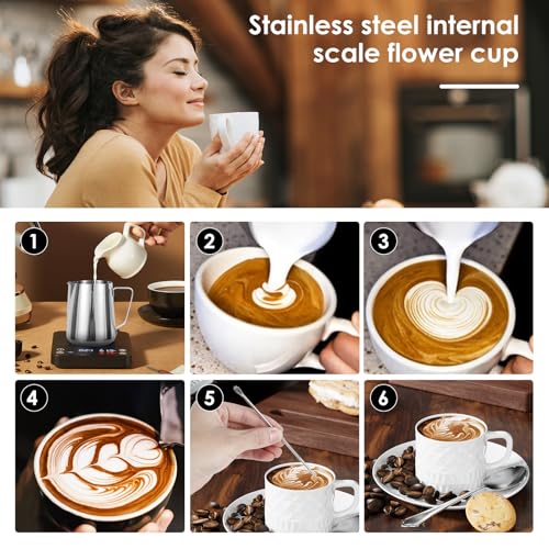 4 Pack Milk Frothing Pitcher 900ml 32oz Large Capacity Steaming Pitchers (4 Count)