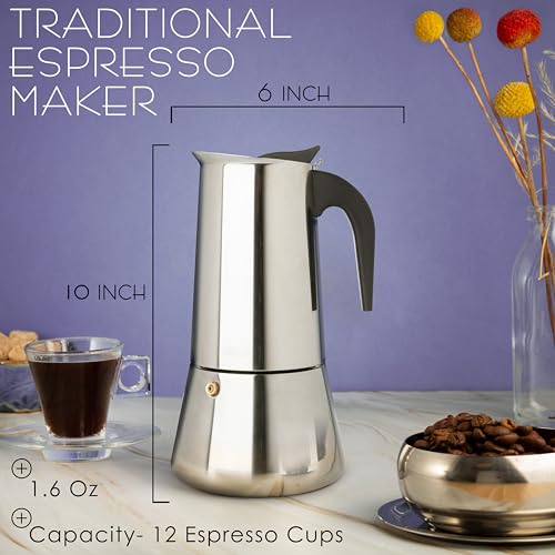 12 Cup Greca Moka Pot (12 Espresso Cups)