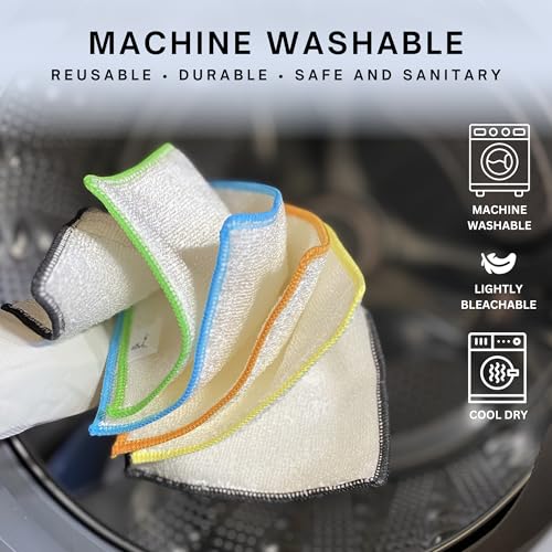 Dishcloths Kitchen Dishrag Cleaning Scrub Reusable 6pk 6x7in (6 Count)