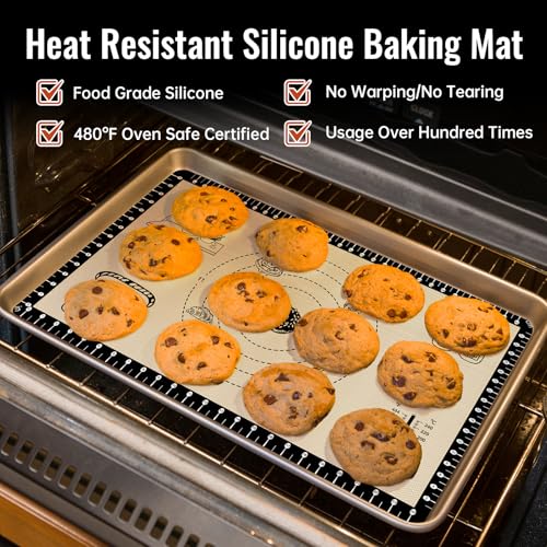 Extra Thick Silicone Baking Mat with 10 Easy Recipes
