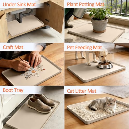 Silicone Coffee Maker Mat with Lip for Countertops
