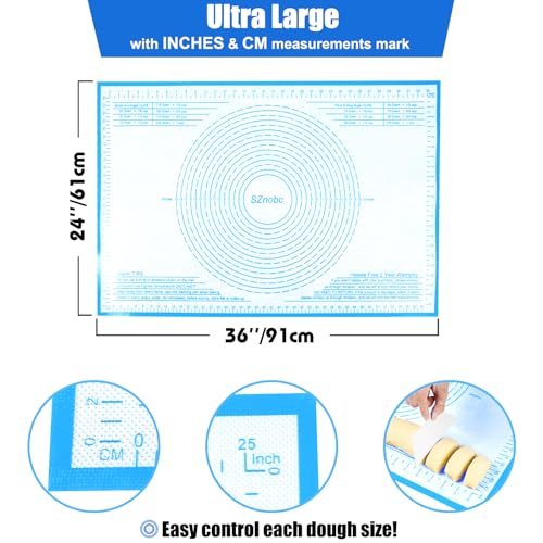 Silicone Pastry Mat 36X24 inch Baking Mat for Rolling Dough