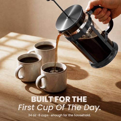 EzDtach French Press Coffee Maker 34oz Grey
