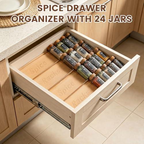 2 Pack Spice Rack with 24 Spice Jars (30 Count)