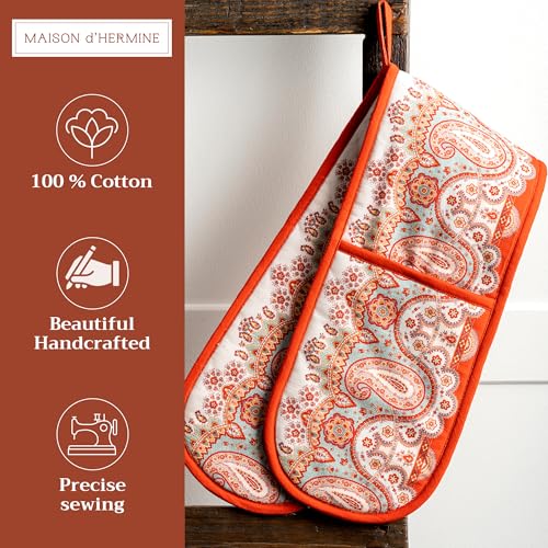 Double Oven Mitts 100% Cotton Double Oven Glove