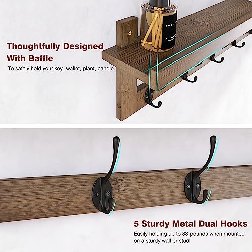Coat Hooks with Shelf Wall