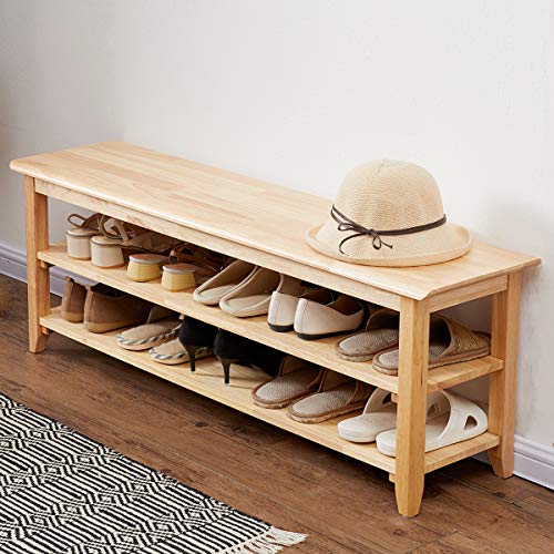 Shoe Rack Bench Wooden Storage Bench Entryway Bench