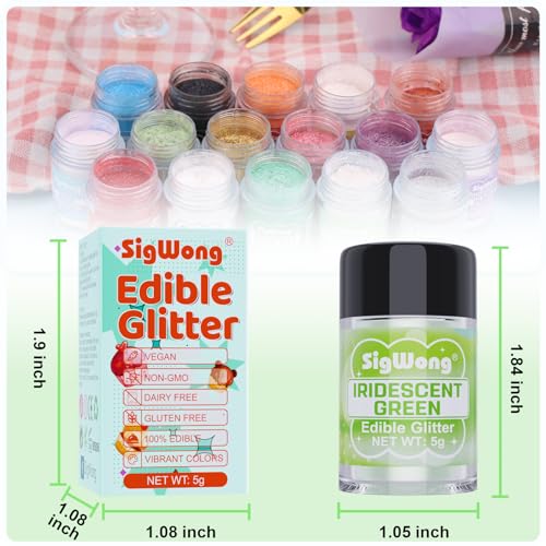 Iridescent Green Edible Glitter