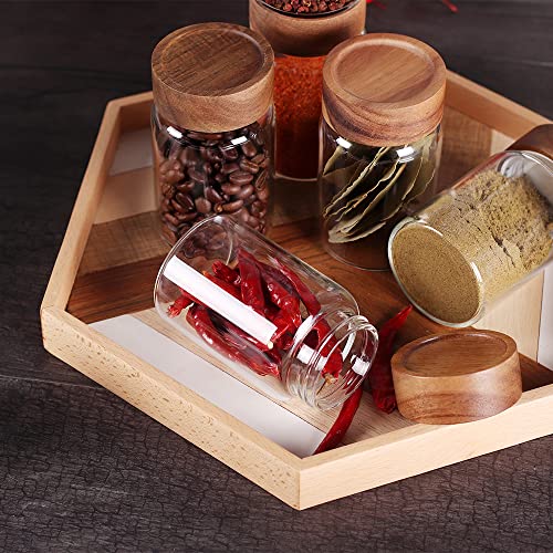 6 Pcs Small Glass Spice Jars with Label (6 Count)
