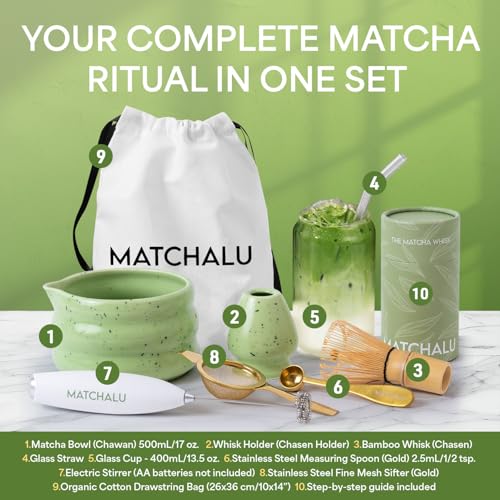 Matcha Whisk Set With Ceramic Matcha Bowl