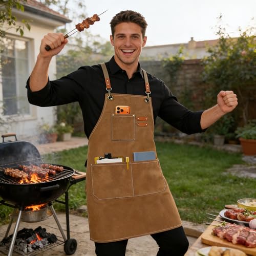 Chef Aprons for Men Women with Oversized Pockets