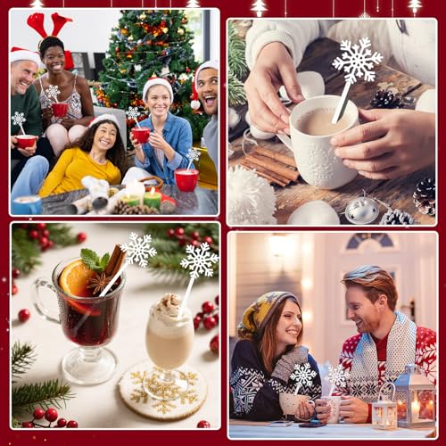 36 Pcs Christmas Snowflake Stir Sticks