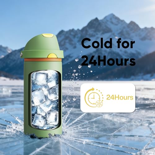 Insulated Water Bottle with Straw