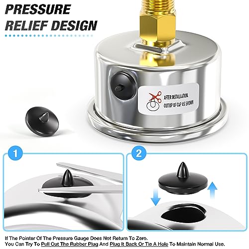 0~30Psi Dry Low Pressure Gauge Stainless Steel 1