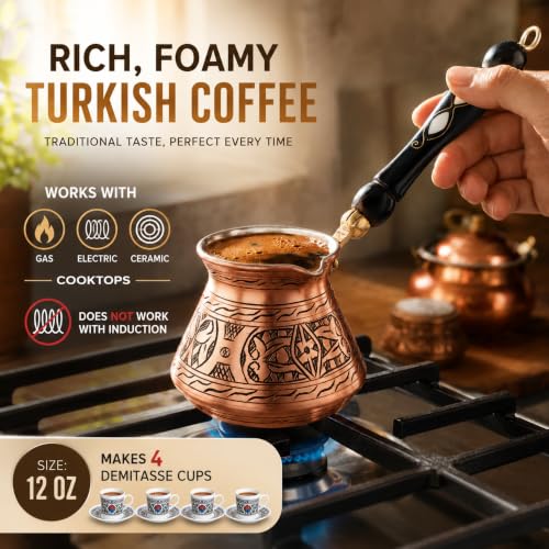 12 oz Handmade Copper Turkish Coffee Pot