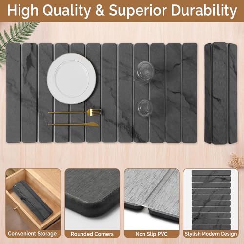 Extra Large Stone Dish Drying Mat for Kitchen Counter (2 Count)