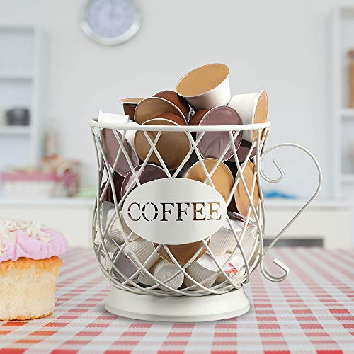 White Medium Coffee Pod Capsule Storage Holder for 35 K Cups Capacity K Cup Holder K Cup Organizer