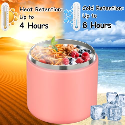 19oz Insulated Vacuum Food Jar with Buckle Lid Wide Mouth Soup Thermo for Hot Food Kids Leakproof Stainless Steel Lunch Container
