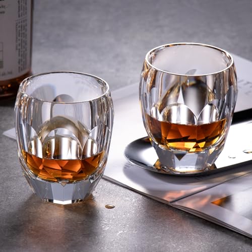 Crystal Whiskey Glasses Set of 2 Old Fashioned Glasses Stemless (2 Count)